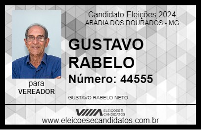 Candidato GUSTAVO RABELO 2024 - ABADIA DOS DOURADOS - Eleições