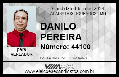 Candidato DANILO PEREIRA 2024 - ABADIA DOS DOURADOS - Eleições