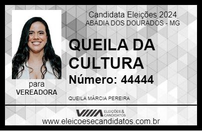 Candidato QUEILA DA CULTURA 2024 - ABADIA DOS DOURADOS - Eleições