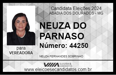 Candidato NEUZA DO PARNASO 2024 - ABADIA DOS DOURADOS - Eleições