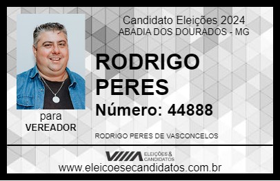 Candidato RODRIGO PERES 2024 - ABADIA DOS DOURADOS - Eleições