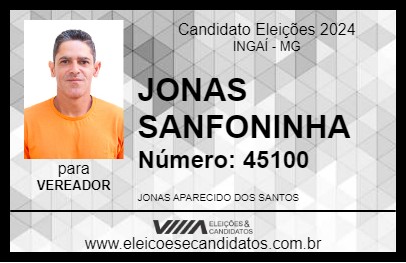 Candidato JONAS SANFONINHA 2024 - INGAÍ - Eleições