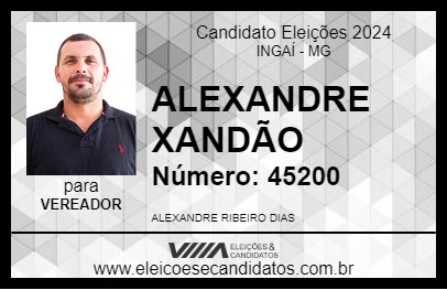 Candidato ALEXANDRE XANDÃO 2024 - INGAÍ - Eleições