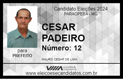 Candidato CESAR PADEIRO 2024 - PARAOPEBA - Eleições