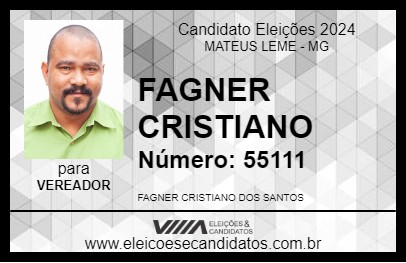 Candidato FAGNER CRISTIANO 2024 - MATEUS LEME - Eleições