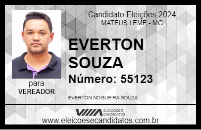 Candidato EVERTON SOUZA 2024 - MATEUS LEME - Eleições