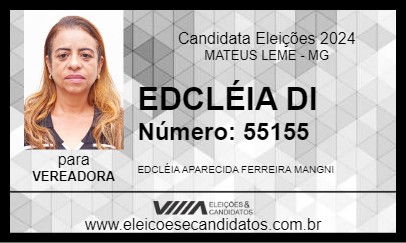 Candidato EDCLÉIA DI 2024 - MATEUS LEME - Eleições