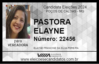 Candidato PASTORA ELAYNE 2024 - POÇOS DE CALDAS - Eleições