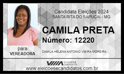 Candidato CAMILA PRETA 2024 - SANTA RITA DO SAPUCAÍ - Eleições