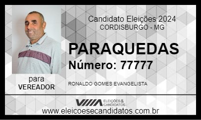 Candidato PARAQUEDAS 2024 - CORDISBURGO - Eleições