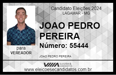 Candidato JOAO PEDRO PEREIRA 2024 - LAGAMAR - Eleições