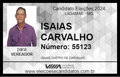 Candidato ISAIAS CARVALHO 2024 - LAGAMAR - Eleições