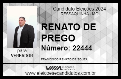 Candidato RENATO DE PREGO 2024 - RESSAQUINHA - Eleições