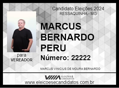 Candidato MARCUS BERNARDO PERU 2024 - RESSAQUINHA - Eleições