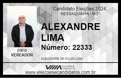 Candidato ALEXANDRE LIMA 2024 - RESSAQUINHA - Eleições