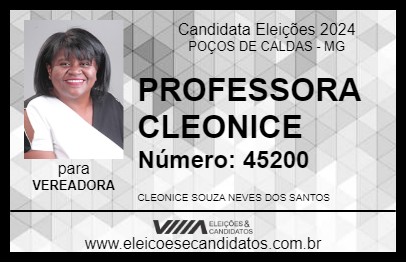 Candidato PROFESSORA CLEONICE 2024 - POÇOS DE CALDAS - Eleições