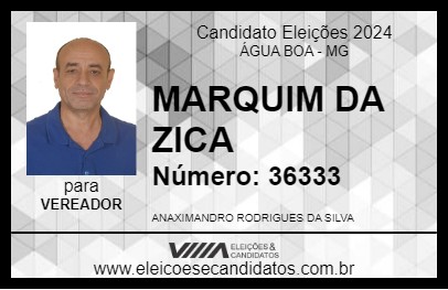 Candidato MARQUIM DA ZICA 2024 - ÁGUA BOA - Eleições