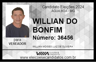 Candidato WILLIAN DO BONFIM 2024 - ÁGUA BOA - Eleições