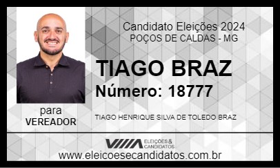 Candidato TIAGO  BRAZ 2024 - POÇOS DE CALDAS - Eleições