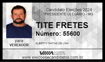 Candidato TITE FRETES 2024 - PRESIDENTE OLEGÁRIO - Eleições