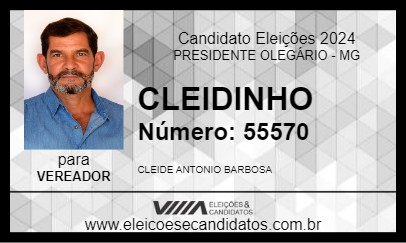 Candidato CLEIDINHO  2024 - PRESIDENTE OLEGÁRIO - Eleições