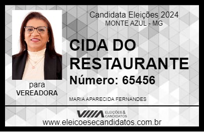 Candidato CIDA DO RESTAURANTE 2024 - MONTE AZUL - Eleições