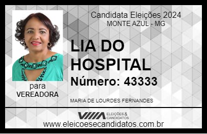 Candidato LIA DO HOSPITAL 2024 - MONTE AZUL - Eleições