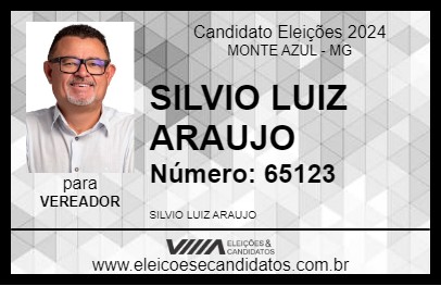 Candidato SILVIO LUIZ ARAUJO 2024 - MONTE AZUL - Eleições