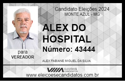 Candidato ALEX DO HOSPITAL 2024 - MONTE AZUL - Eleições