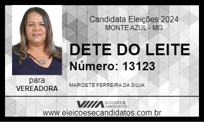 Candidato DETE DO LEITE 2024 - MONTE AZUL - Eleições