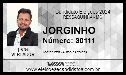 Candidato JORGINHO 2024 - RESSAQUINHA - Eleições