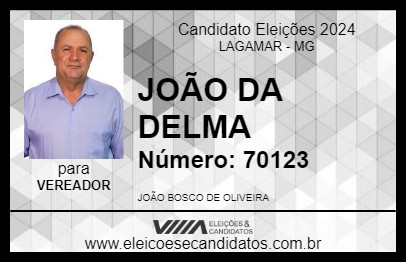 Candidato JOÃO DA DELMA 2024 - LAGAMAR - Eleições