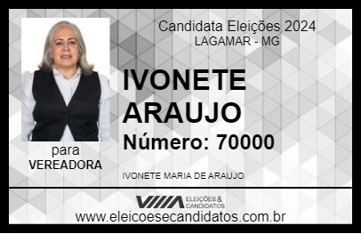 Candidato IVONETE ARAUJO 2024 - LAGAMAR - Eleições