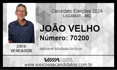 Candidato JOÃO VELHO 2024 - LAGAMAR - Eleições