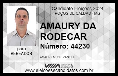 Candidato AMAURY DA RODECAR 2024 - POÇOS DE CALDAS - Eleições