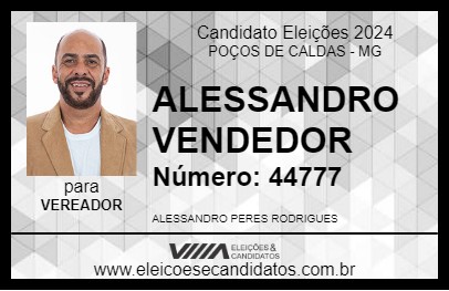 Candidato ALESSANDRO VENDEDOR 2024 - POÇOS DE CALDAS - Eleições