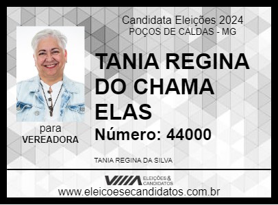 Candidato TANIA REGINA DO CHAMA ELAS 2024 - POÇOS DE CALDAS - Eleições