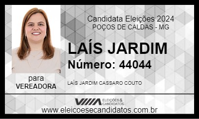 Candidato LAÍS JARDIM 2024 - POÇOS DE CALDAS - Eleições