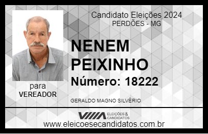 Candidato NENEM PEIXINHO 2024 - PERDÕES - Eleições