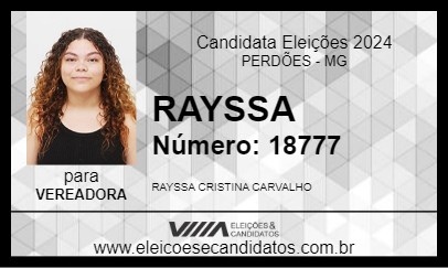 Candidato RAYSSA 2024 - PERDÕES - Eleições