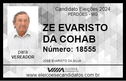 Candidato ZÉ EVARISTO 2024 - PERDÕES - Eleições