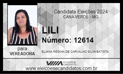 Candidato LILI 2024 - CANA VERDE - Eleições