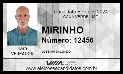 Candidato MIRINHO 2024 - CANA VERDE - Eleições