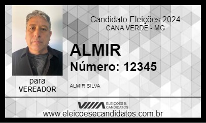 Candidato ALMIR 2024 - CANA VERDE - Eleições