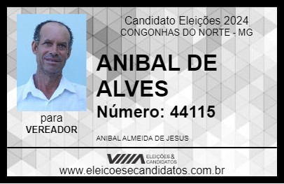 Candidato ANIBAL DE ALVES 2024 - CONGONHAS DO NORTE - Eleições