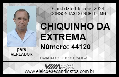 Candidato CHIQUINHO DA EXTREMA 2024 - CONGONHAS DO NORTE - Eleições