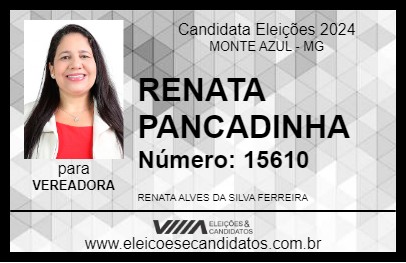 Candidato RENATA PANCADINHA 2024 - MONTE AZUL - Eleições