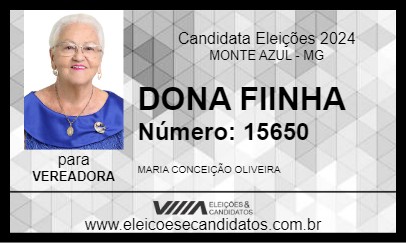 Candidato DONA FIINHA 2024 - MONTE AZUL - Eleições