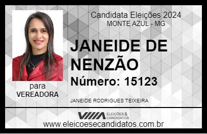 Candidato JANEIDE DE NENZÃO 2024 - MONTE AZUL - Eleições