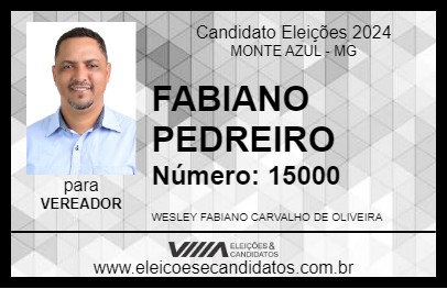 Candidato FABIANO PEDREIRO 2024 - MONTE AZUL - Eleições